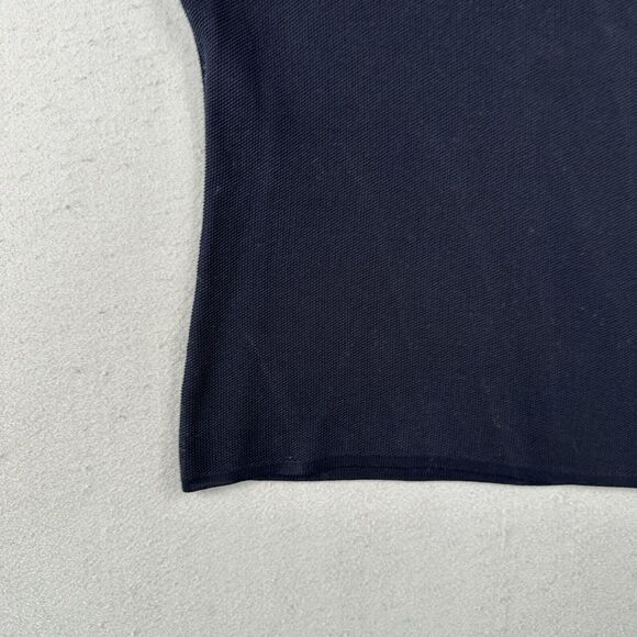 Worldly Things Styltricot‎ Knit Top Women’s 6 Navy Blue Short Sleeve Scoop Neck - Picture 6 of 16